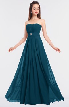 ColsBM Claire Moroccan Blue Elegant A-line Strapless Sleeveless Appliques Bridesmaid Dresses