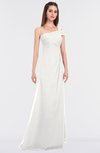 ColsBM Meredith Cloud White Elegant A-line Asymmetric Neckline Zip up Floor Length Bridesmaid Dresses