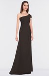 ColsBM Meredith Fudge Brown Elegant A-line Asymmetric Neckline Zip up Floor Length Bridesmaid Dresses