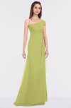 ColsBM Meredith Linden Green Elegant A-line Asymmetric Neckline Zip up Floor Length Bridesmaid Dresses
