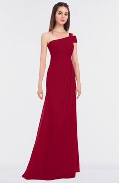 ColsBM Meredith Maroon Elegant A-line Asymmetric Neckline Zip up Floor Length Bridesmaid Dresses