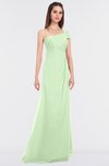 ColsBM Meredith Pale Green Elegant A-line Asymmetric Neckline Zip up Floor Length Bridesmaid Dresses