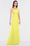 ColsBM Meredith Pale Yellow Elegant A-line Asymmetric Neckline Zip up Floor Length Bridesmaid Dresses
