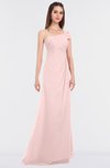ColsBM Meredith Pastel Pink Elegant A-line Asymmetric Neckline Zip up Floor Length Bridesmaid Dresses