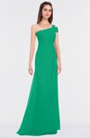 ColsBM Meredith Pepper Green Elegant A-line Asymmetric Neckline Zip up Floor Length Bridesmaid Dresses