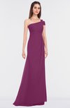 ColsBM Meredith Raspberry Elegant A-line Asymmetric Neckline Zip up Floor Length Bridesmaid Dresses