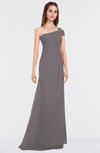 ColsBM Meredith Ridge Grey Elegant A-line Asymmetric Neckline Zip up Floor Length Bridesmaid Dresses