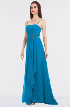 ColsBM Caitlin Cornflower Blue Modern A-line Spaghetti Sleeveless Appliques Bridesmaid Dresses