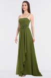 ColsBM Caitlin Olive Green Modern A-line Spaghetti Sleeveless Appliques Bridesmaid Dresses
