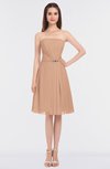 ColsBM Heavenly Almost Apricot Glamorous A-line Bateau Sleeveless Zip up Appliques Bridesmaid Dresses