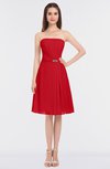 ColsBM Heavenly Red Glamorous A-line Bateau Sleeveless Zip up Appliques Bridesmaid Dresses