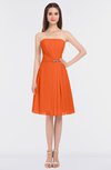 ColsBM Heavenly Tangerine Glamorous A-line Bateau Sleeveless Zip up Appliques Bridesmaid Dresses