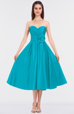 ColsBM Kallie Blue Atoll Gorgeous A-line Strapless Sleeveless Flower Bridesmaid Dresses