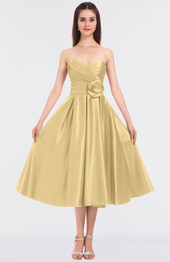 ColsBM Kallie Light Yellow Gorgeous A-line Strapless Sleeveless Flower Bridesmaid Dresses