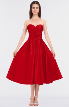 ColsBM Kallie Tomato Gorgeous A-line Strapless Sleeveless Flower Bridesmaid Dresses