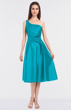 ColsBM Ellison Blue Atoll Mature A-line Asymmetric Neckline Sleeveless Zip up Bridesmaid Dresses