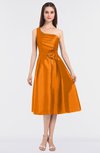 ColsBM Ellison Orange Mature A-line Asymmetric Neckline Sleeveless Zip up Bridesmaid Dresses