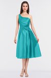 ColsBM Ellison Turquoise Mature A-line Asymmetric Neckline Sleeveless Zip up Bridesmaid Dresses