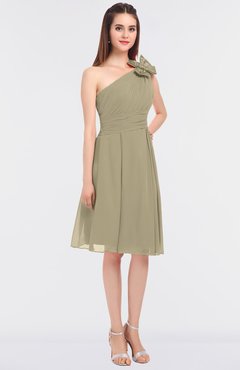 ColsBM Dalary Candied Ginger Classic A-line Asymmetric Neckline Sleeveless Criss-cross Straps Knee Length Bridesmaid Dresses