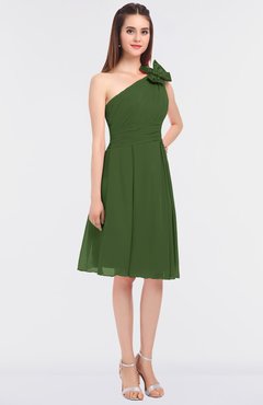 ColsBM Dalary Garden Green Classic A-line Asymmetric Neckline Sleeveless Criss-cross Straps Knee Length Bridesmaid Dresses