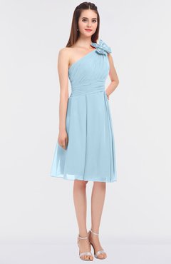 ColsBM Dalary Ice Blue Classic A-line Asymmetric Neckline Sleeveless Criss-cross Straps Knee Length Bridesmaid Dresses