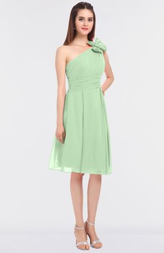 ColsBM Dalary Light Green Classic A-line Asymmetric Neckline Sleeveless Criss-cross Straps Knee Length Bridesmaid Dresses