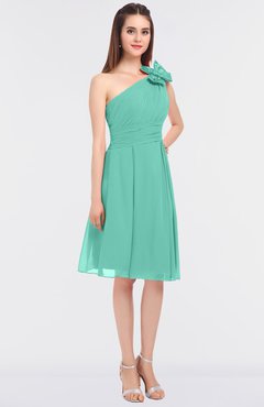 ColsBM Dalary Mint Green Classic A-line Asymmetric Neckline Sleeveless Criss-cross Straps Knee Length Bridesmaid Dresses