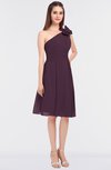 ColsBM Dalary Plum Classic A-line Asymmetric Neckline Sleeveless Criss-cross Straps Knee Length Bridesmaid Dresses
