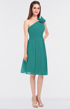 ColsBM Dalary Porcelain Classic A-line Asymmetric Neckline Sleeveless Criss-cross Straps Knee Length Bridesmaid Dresses