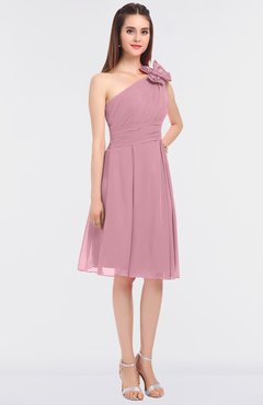 ColsBM Dalary Rosebloom Classic A-line Asymmetric Neckline Sleeveless Criss-cross Straps Knee Length Bridesmaid Dresses