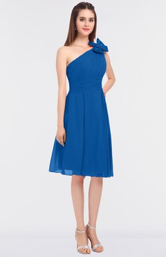 ColsBM Dalary Royal Blue Classic A-line Asymmetric Neckline Sleeveless Criss-cross Straps Knee Length Bridesmaid Dresses