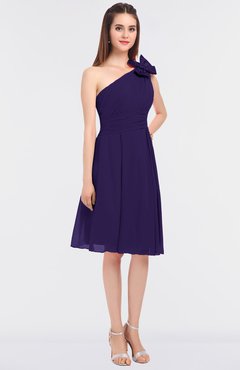 ColsBM Dalary Royal Purple Classic A-line Asymmetric Neckline Sleeveless Criss-cross Straps Knee Length Bridesmaid Dresses