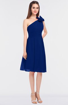 ColsBM Dalary Sodalite Blue Classic A-line Asymmetric Neckline Sleeveless Criss-cross Straps Knee Length Bridesmaid Dresses