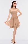 ColsBM Makenna Almost Apricot Glamorous A-line Strapless Sleeveless Mini Beaded Bridesmaid Dresses