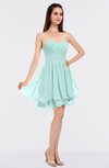 ColsBM Makenna Blue Glass Glamorous A-line Strapless Sleeveless Mini Beaded Bridesmaid Dresses