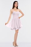 ColsBM Makenna Blush Glamorous A-line Strapless Sleeveless Mini Beaded Bridesmaid Dresses
