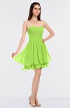 ColsBM Makenna Bright Green Glamorous A-line Strapless Sleeveless Mini Beaded Bridesmaid Dresses