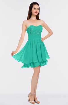 ColsBM Makenna Ceramic Glamorous A-line Strapless Sleeveless Mini Beaded Bridesmaid Dresses