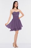 ColsBM Makenna Eggplant Glamorous A-line Strapless Sleeveless Mini Beaded Bridesmaid Dresses