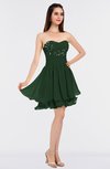 ColsBM Makenna Hunter Green Glamorous A-line Strapless Sleeveless Mini Beaded Bridesmaid Dresses