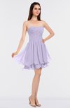 ColsBM Makenna Light Purple Glamorous A-line Strapless Sleeveless Mini Beaded Bridesmaid Dresses