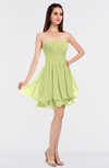ColsBM Makenna Lime Green Glamorous A-line Strapless Sleeveless Mini Beaded Bridesmaid Dresses