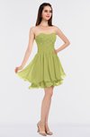 ColsBM Makenna Linden Green Glamorous A-line Strapless Sleeveless Mini Beaded Bridesmaid Dresses