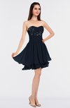 ColsBM Makenna Navy Blue Glamorous A-line Strapless Sleeveless Mini Beaded Bridesmaid Dresses