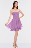 ColsBM Makenna Orchid Glamorous A-line Strapless Sleeveless Mini Beaded Bridesmaid Dresses