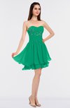 ColsBM Makenna Pepper Green Glamorous A-line Strapless Sleeveless Mini Beaded Bridesmaid Dresses