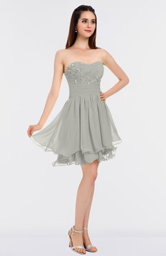 ColsBM Makenna Platinum Glamorous A-line Strapless Sleeveless Mini Beaded Bridesmaid Dresses