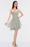 ColsBM Makenna Platinum Glamorous A-line Strapless Sleeveless Mini Beaded Bridesmaid Dresses