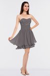 ColsBM Makenna Ridge Grey Glamorous A-line Strapless Sleeveless Mini Beaded Bridesmaid Dresses