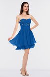 ColsBM Makenna Royal Blue Glamorous A-line Strapless Sleeveless Mini Beaded Bridesmaid Dresses